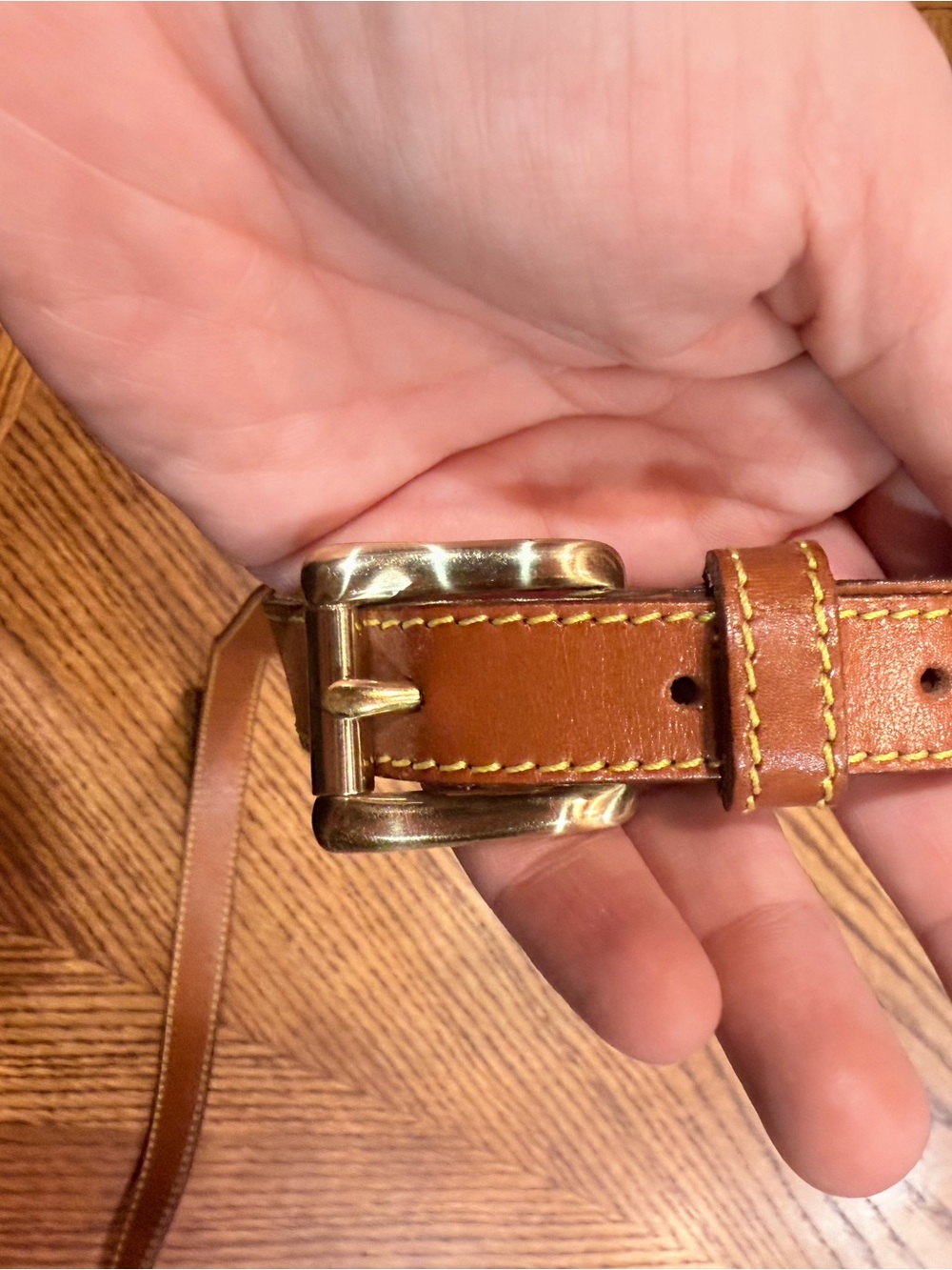 Dooney & Bourke Brown Leather Replacement Strap with Solid Brass Hardware - Picture 5 of 8